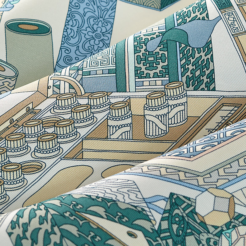 Les Tresors d'un Artiste scarf 45 - Blue | Hermès Saudi Arabia